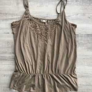 Old Navy women’s beaded tank top in mocha XL